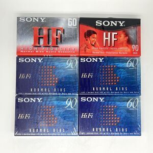 Lot of 6 Sony Audio Cassette Tapes BLANK HiFi 60/90 Min Normal Bias Type 1 NOS